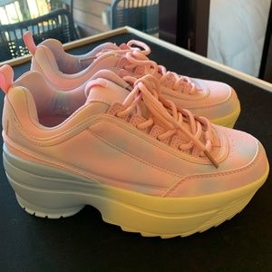 Berness Spectrum Pastel Rainbow Platform Sneakers - Size 7